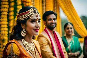 a beautiful indian wedding in mumbai. AI-Generated photo