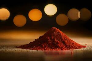 a pile of red powder on a table. AI-Generated photo