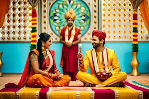 indian wedding ceremony. AI-Generated photo