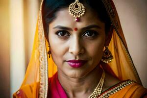 an indian woman in traditional attire. AI-Generated photo