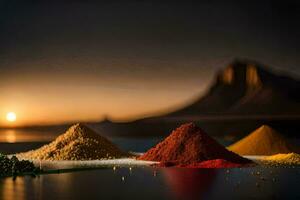 colorful spices on the table. AI-Generated photo