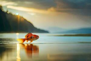 goldfish in the water. AI-Generated photo