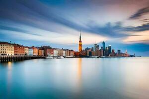 el ciudad horizonte de Copenhague, Dinamarca. generado por ai foto