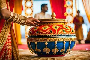 indio Boda ceremonia en Bombay. generado por ai foto