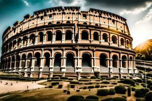 el coliseo en Roma, Italia. generado por ai foto