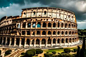 el coliseo en Roma, Italia. generado por ai foto