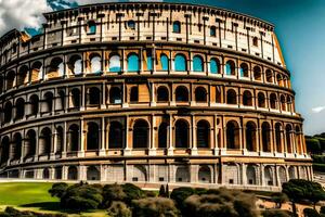 el coliseo en Roma, Italia. generado por ai foto