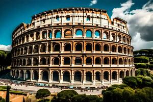 el coliseo en Roma, Italia. generado por ai foto