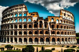 el coliseo en Roma, Italia. generado por ai foto