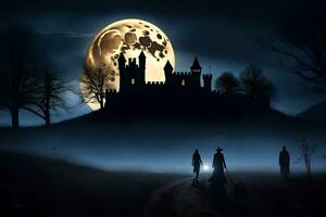 halloween castle, castle, halloween, castle, halloween, castle, hall. AI-Generated photo