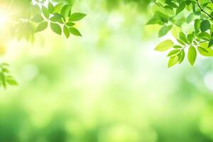 green leaves on a sunny day. AI-Generated photo