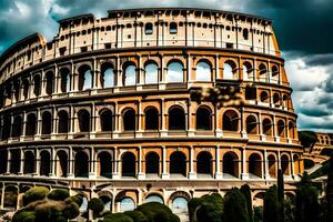 el coliseo en Roma, Italia. generado por ai foto