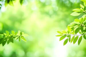 green leaves on a sunny day. AI-Generated photo