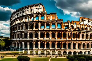 el coliseo en Roma, Italia. generado por ai foto