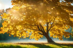 otoño árbol en el parque. generado por ai foto