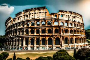 el coliseo en Roma, Italia. generado por ai foto