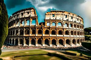 el coliseo en Roma, Italia. generado por ai foto