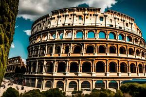 el coliseo en Roma, Italia. generado por ai foto