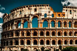 el coliseo en Roma, Italia. generado por ai foto