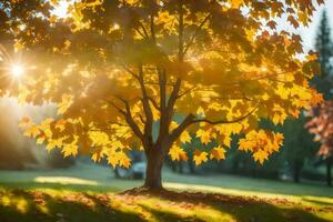 otoño árbol en el parque. generado por ai foto