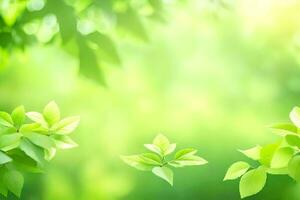 green leaves on a sunny day. AI-Generated photo