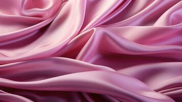 Banner with pink satin silk fabric. AI-Generated photo