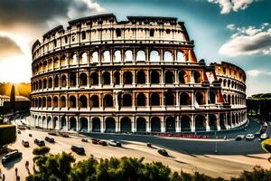 el coliseo en Roma, Italia. generado por ai foto