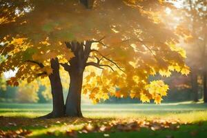 autumn tree in the park. AI-Generated photo