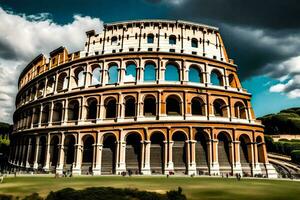 el coliseo en Roma, Italia. generado por ai foto