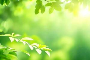 green leaves on a sunny day. AI-Generated photo