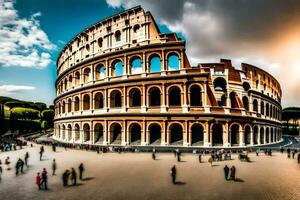 el coliseo en Roma, Italia. generado por ai foto