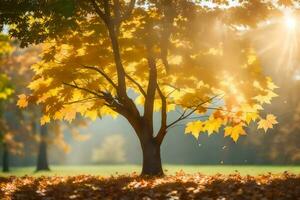 autumn tree in the park. AI-Generated photo