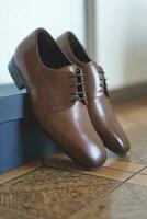 Leather men shoes photo