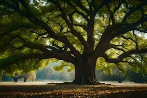 el mas grande roble árbol en el mundo. generado por ai foto