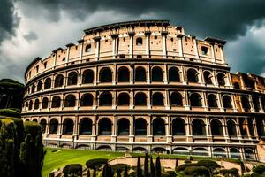 el coliseo en Roma, Italia. generado por ai foto