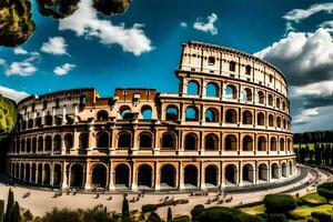 el coliseo en Roma, Italia. generado por ai foto