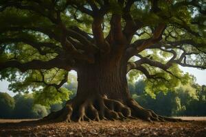 el mas grande roble árbol en el mundo. generado por ai foto