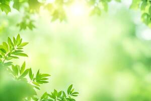 green leaves on a sunny day. AI-Generated photo