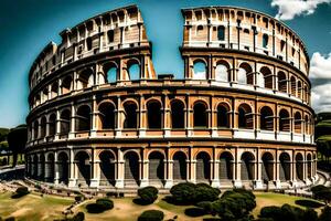 el coliseo en Roma, Italia. generado por ai foto