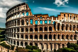 el coliseo en Roma, Italia. generado por ai foto