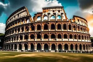 el coliseo en Roma, Italia. generado por ai foto