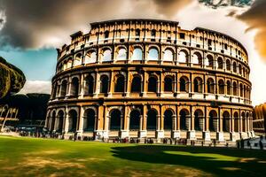 el coliseo en Roma, Italia. generado por ai foto