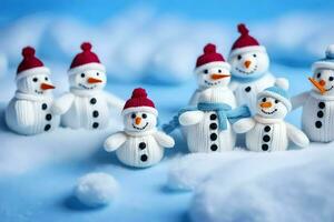 snowmen made from knitwear. AI-Generated photo