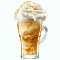 A glass of cold fresh beer with cap of foam. Splash of foam with tasty american beer. Beer day concept by AI Generated photo