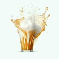 A glass of cold fresh beer with cap of foam. Splash of foam with tasty american beer. Beer day concept by AI Generated photo