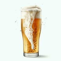 A glass of cold fresh beer with cap of foam. Splash of foam with tasty american beer. Beer day concept by AI Generated photo