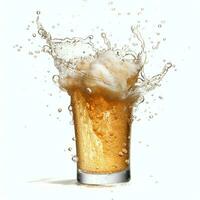 A glass of cold fresh beer with cap of foam. Splash of foam with tasty american beer. Beer day concept by AI Generated photo