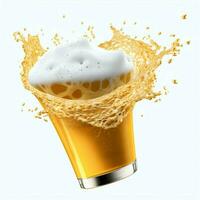 A glass of cold fresh beer with cap of foam. Splash of foam with tasty american beer. Beer day concept by AI Generated photo