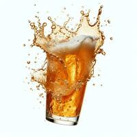 A glass of cold fresh beer with cap of foam. Splash of foam with tasty american beer. Beer day concept by AI Generated photo