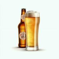 A glass of cold fresh beer with cap of foam. Splash of foam with tasty american beer. Beer day concept by AI Generated photo